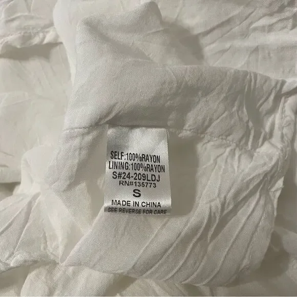 Olivaceous White Eyelet Tiered Short Dress/Tunic Sz-S - Picture 10 of 11